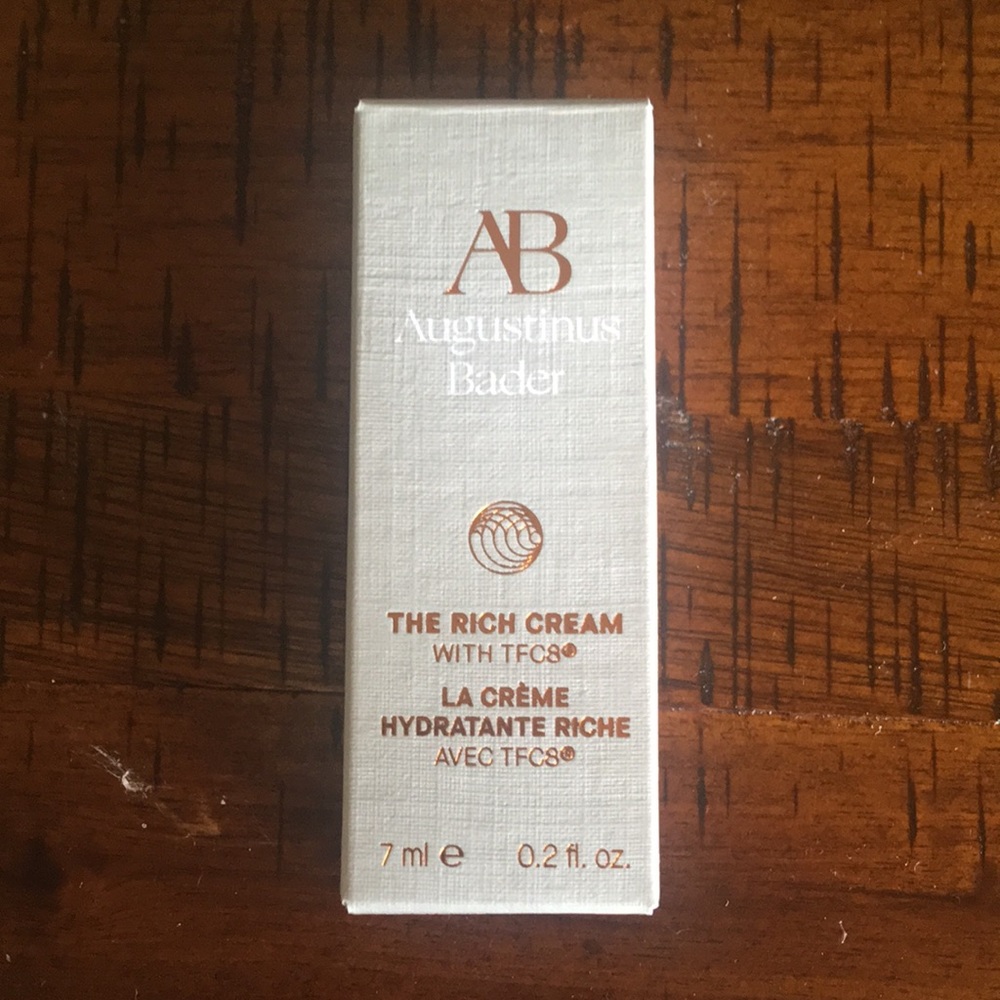 Sample size rich cream from Augustinus Bader it’s authentic